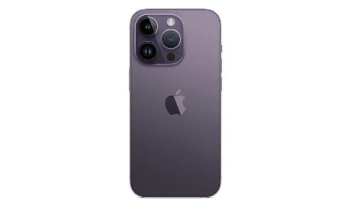 iPhone 14 Pro smartphone in dark gray, back view with camera lenses