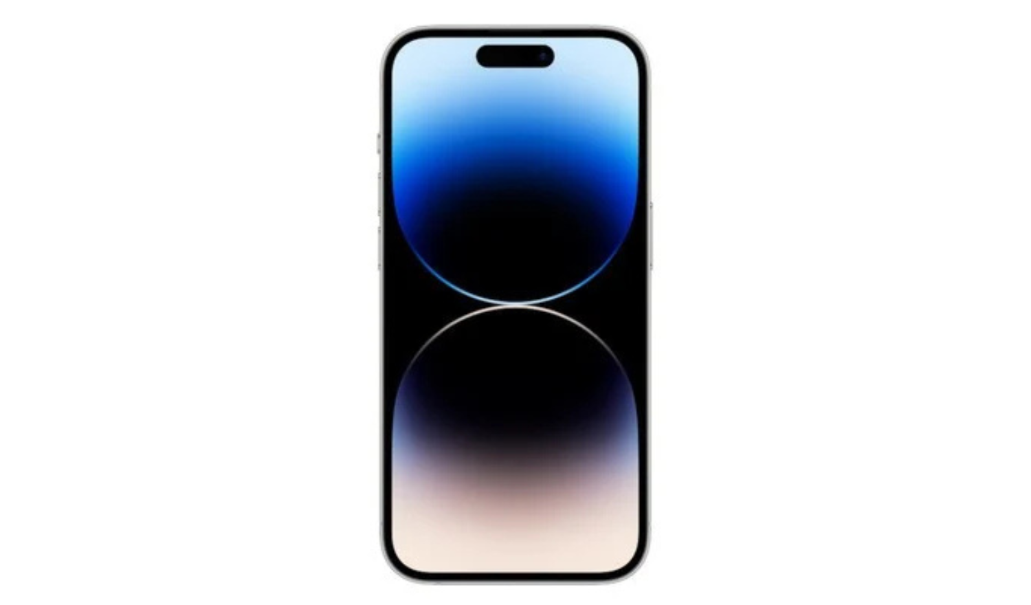 iPhone 14 Pro smartphone with blue gradient screen, front view